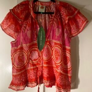 NWT Farm Rio by Anthropologie Summer Sunrise blouse